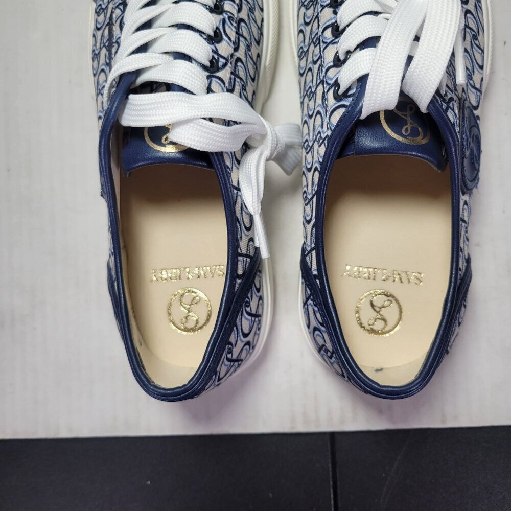 Sam & Libby Women Dina Blue Patterned Casual Canvas Lace Up Sneakers Size 8 - Picture 5 of 9